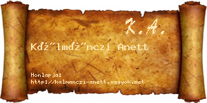 Kálmánczi Anett névjegykártya